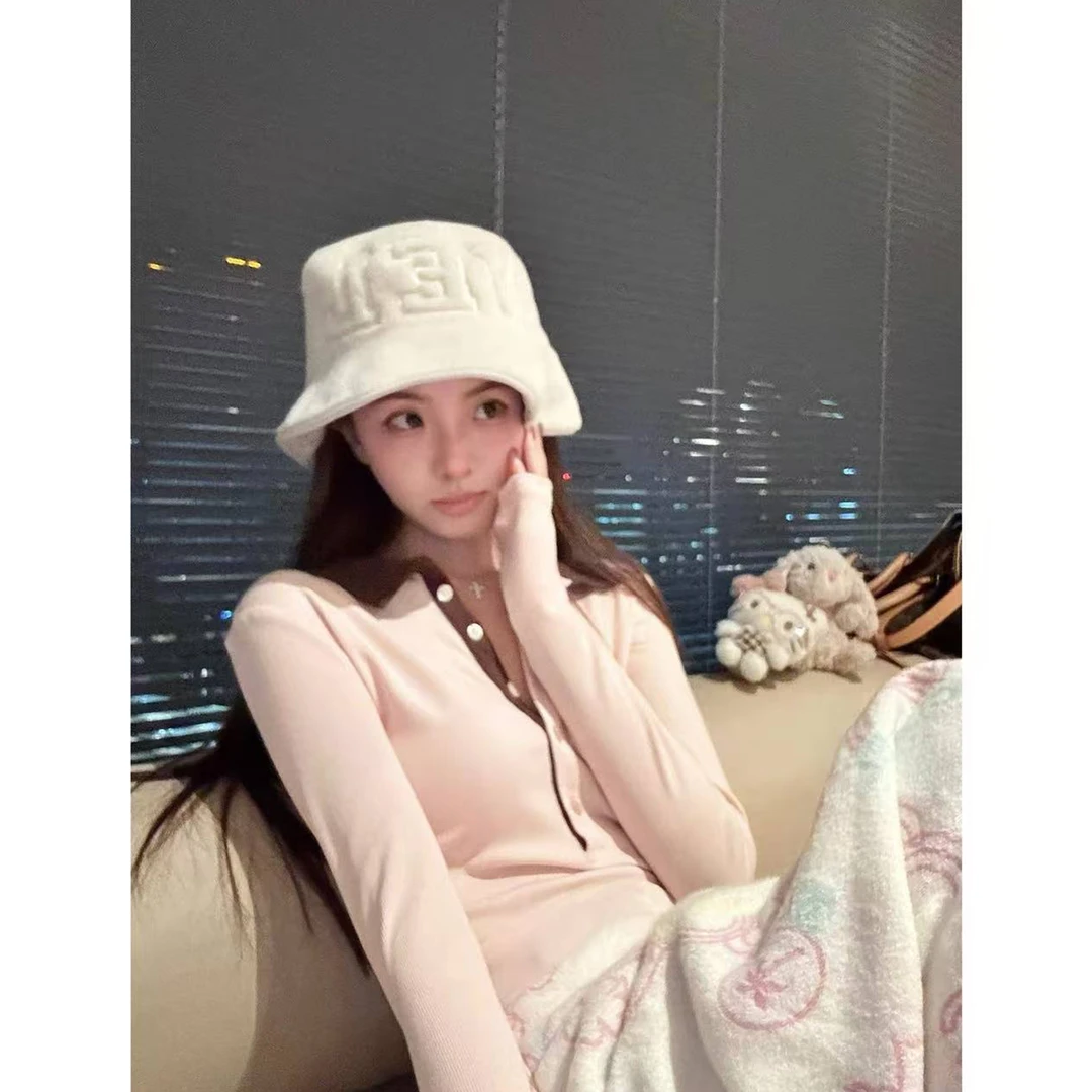 美式撞色polo领长袖T恤女春秋冬季内搭打底衫修身显瘦上衣C 9564#