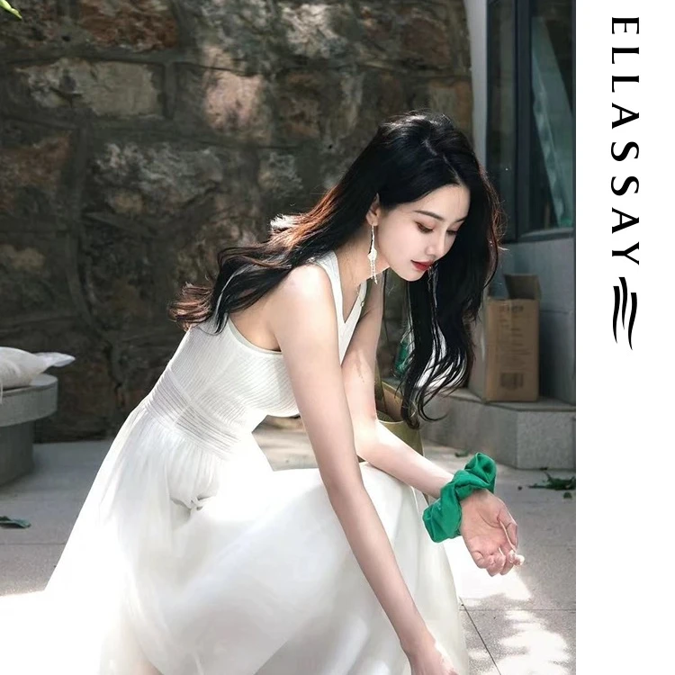 【博主同款】歌力思夏季尤莱特小白裙无袖连衣裙女EWB352Y00700