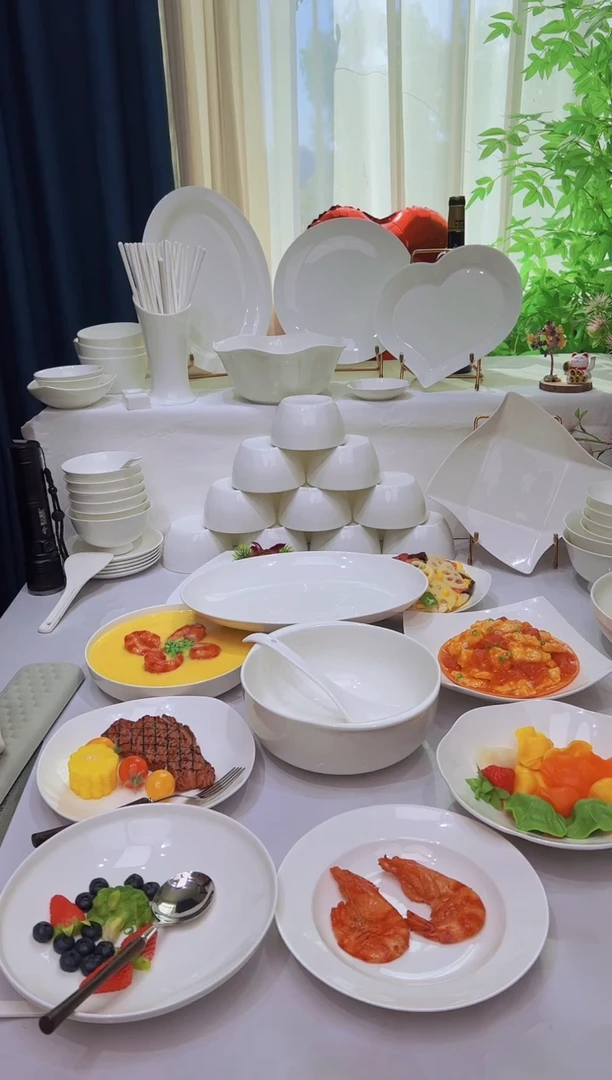 45%以上骨粉骨瓷八仙过海  月光深鱼盘 双耳汤碗