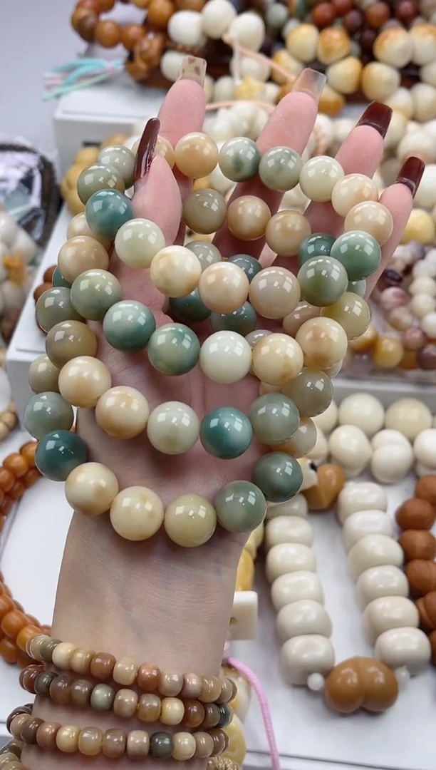 手串菩提根/象牙果c33玉化圆珠14mm手串
