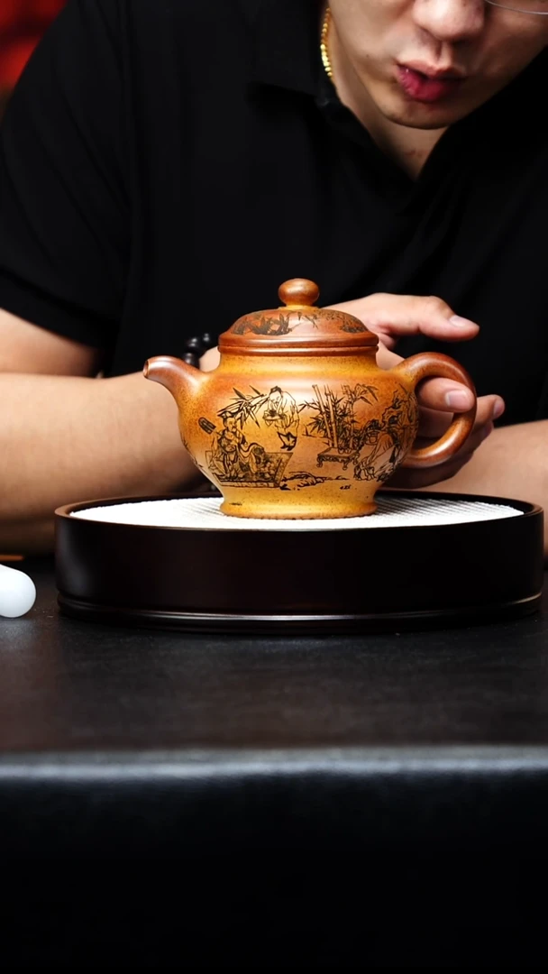 茶壶紫砂宜兴紫砂 掇只 黄金段 李雨瑶h330