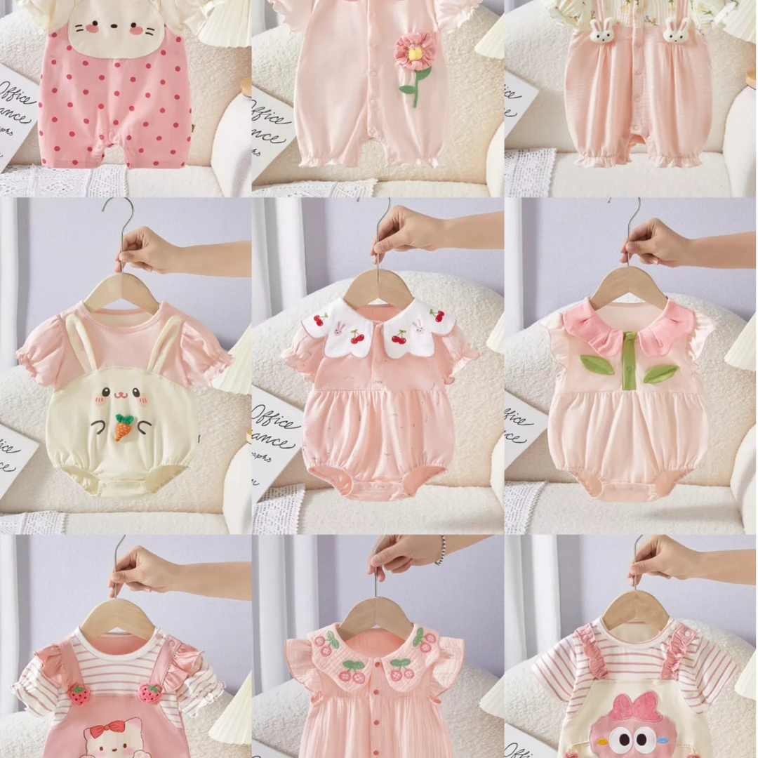 断码A类短袖夏季通用A类女哈衣爬服女宝幼儿春日慢人风【买一送一】