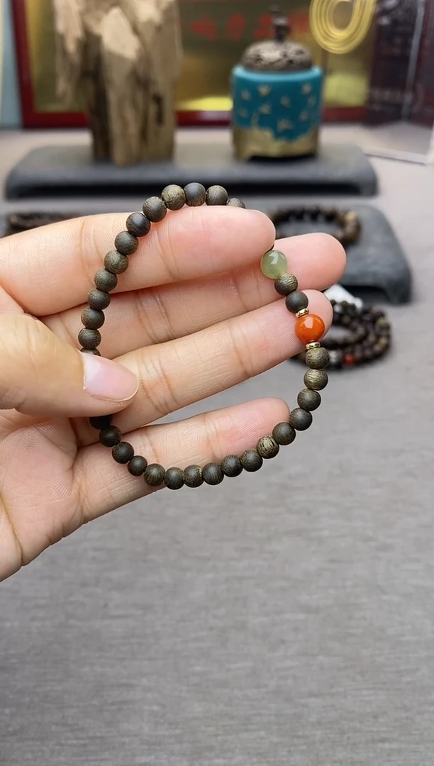 【闪购商品】沉香手串芽庄白棋楠04单圈＋配饰