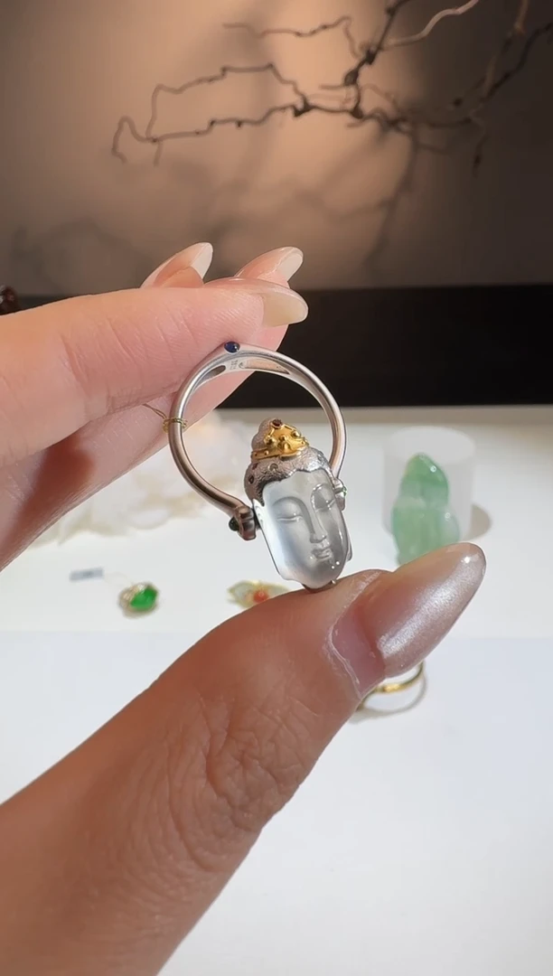 【闪购商品】翡翠戒指18K金镶嵌【鑫鑫】