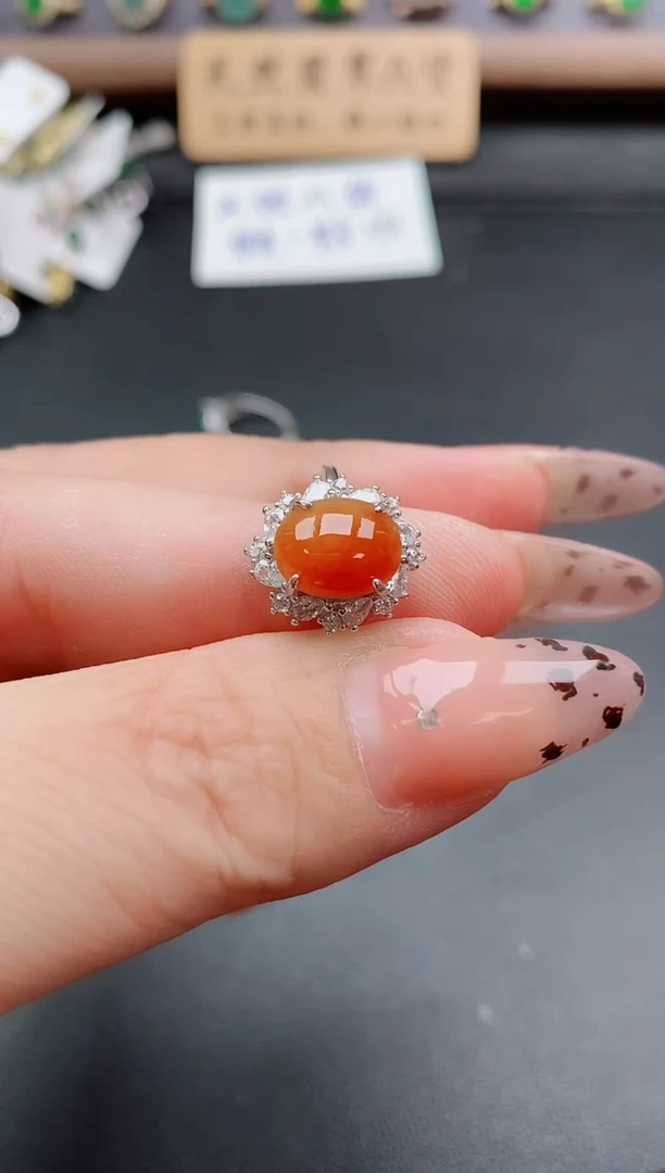 银S925镶嵌戒指翡翠1