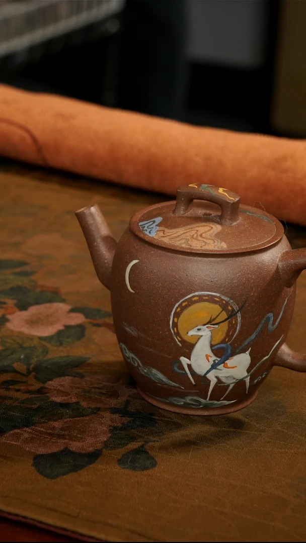 茶壶紫砂段泥九色鹿壶