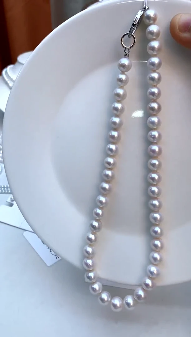 【闪购商品】淡水珍珠项链银S925镶嵌9-11