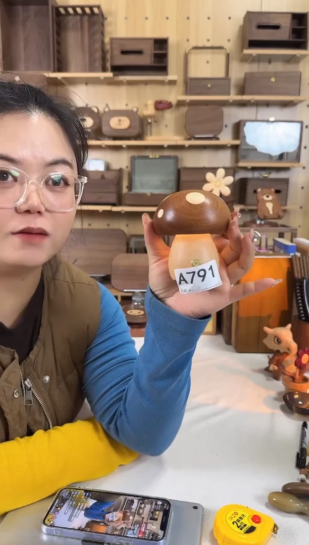 木791乌檀木实木夜灯摆件