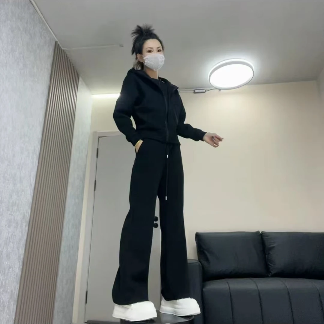 （不加绒3837）新蝴蝶拉链外套春显瘦网红洋气宽松运动时尚休闲套装