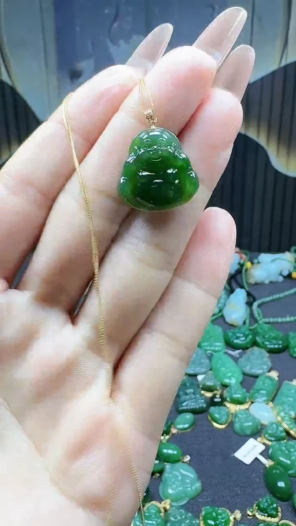 【闪购商品】和田玉吊坠(不含链)18K金镶嵌1