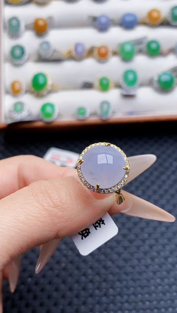 银S925镶嵌戒指翡翠3934