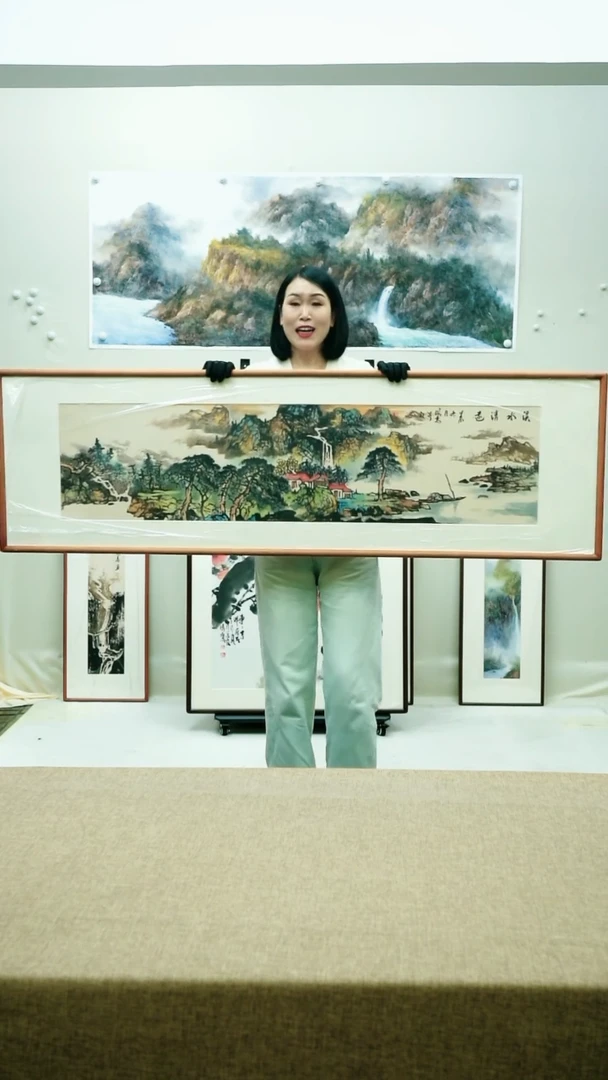 173*53唐鹏高手绘山水带框