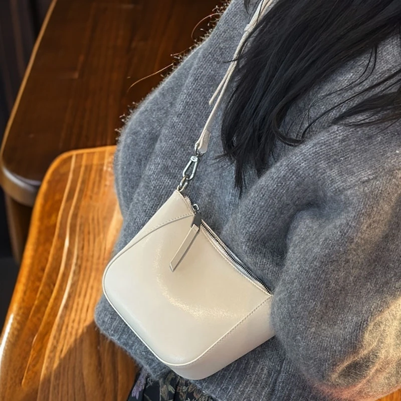 单肩款纯色防盗防刮双根斜挎包ins单肩韩版女士网红百搭气质女包