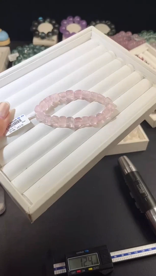 未镶嵌手链水晶多样性发一Q68粉晶方糖8mm