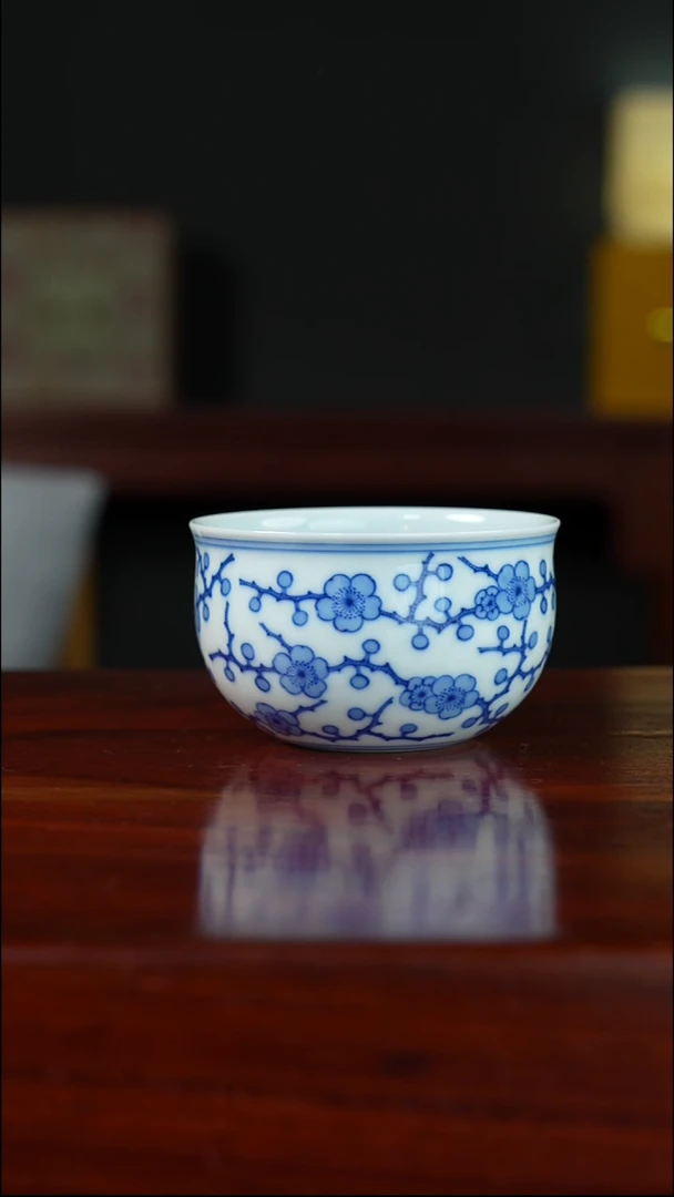 祖传窑  真柴窑传承400年冰梅卧足杯