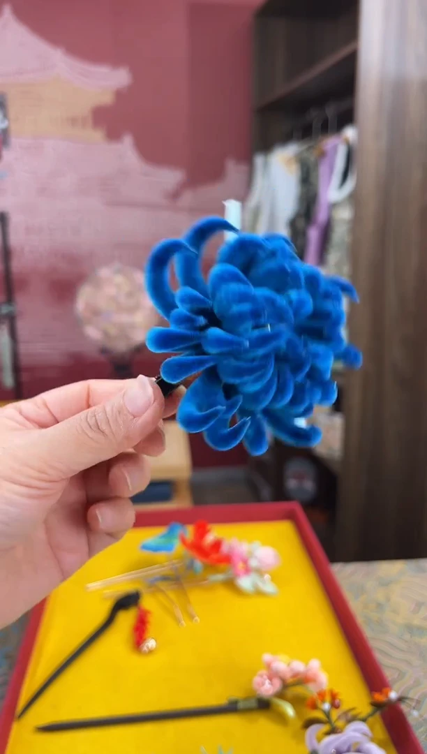 【闪购商品】刺绣非遗绒花（发饰）