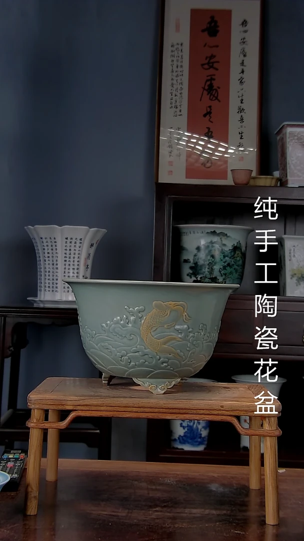 景德镇手工陶瓷花盆