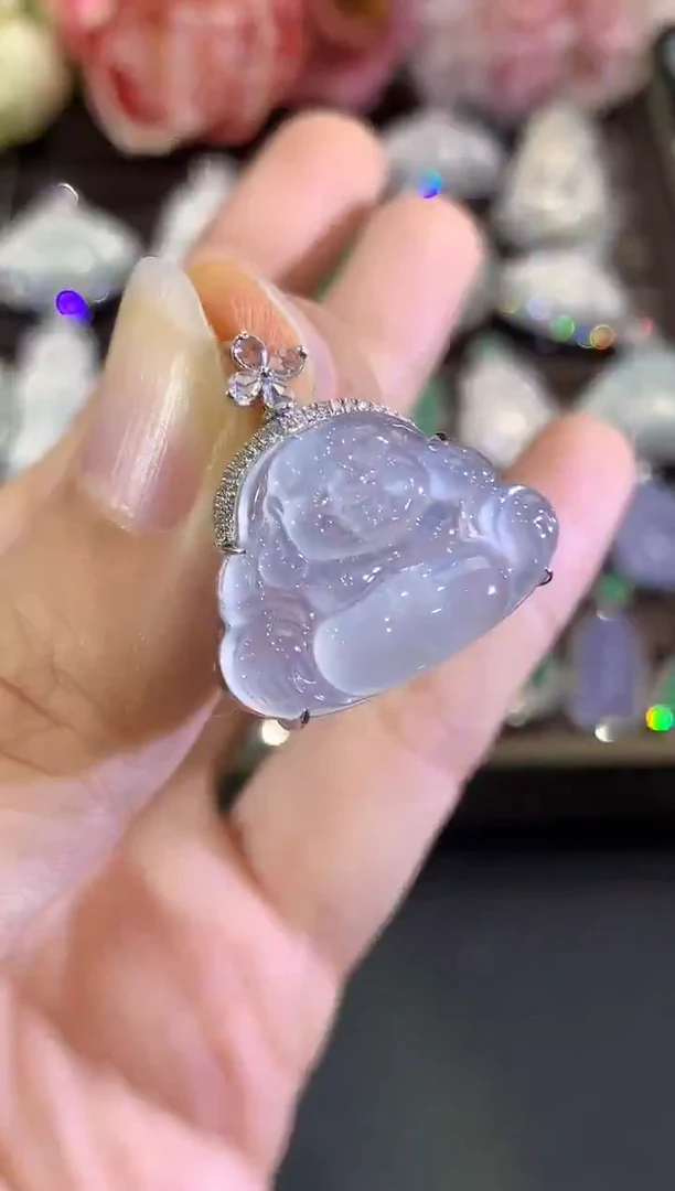 吊坠(不含链)18K金镶嵌翡翠B138