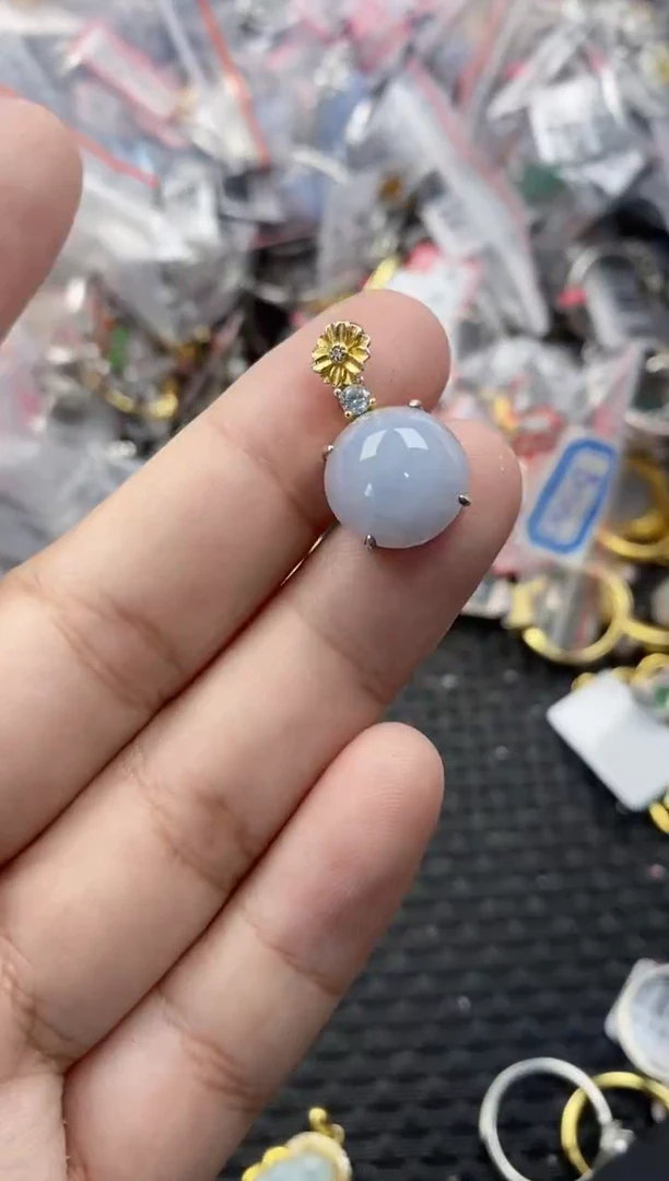 银S925镶嵌戒指翡翠444   1