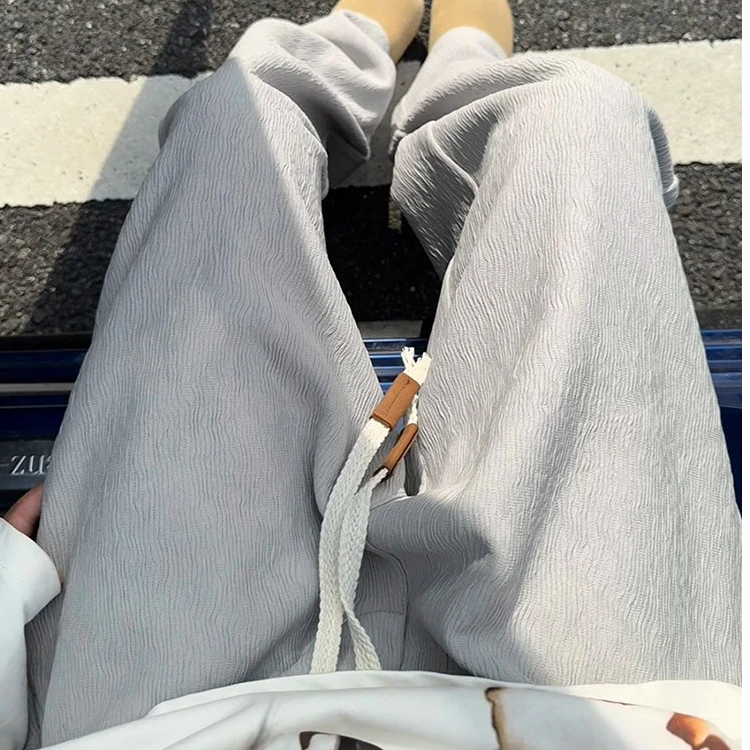 秋冬季美式复古cleanfit潮流肌理感男士潮牌宽松百搭垂感休闲长裤