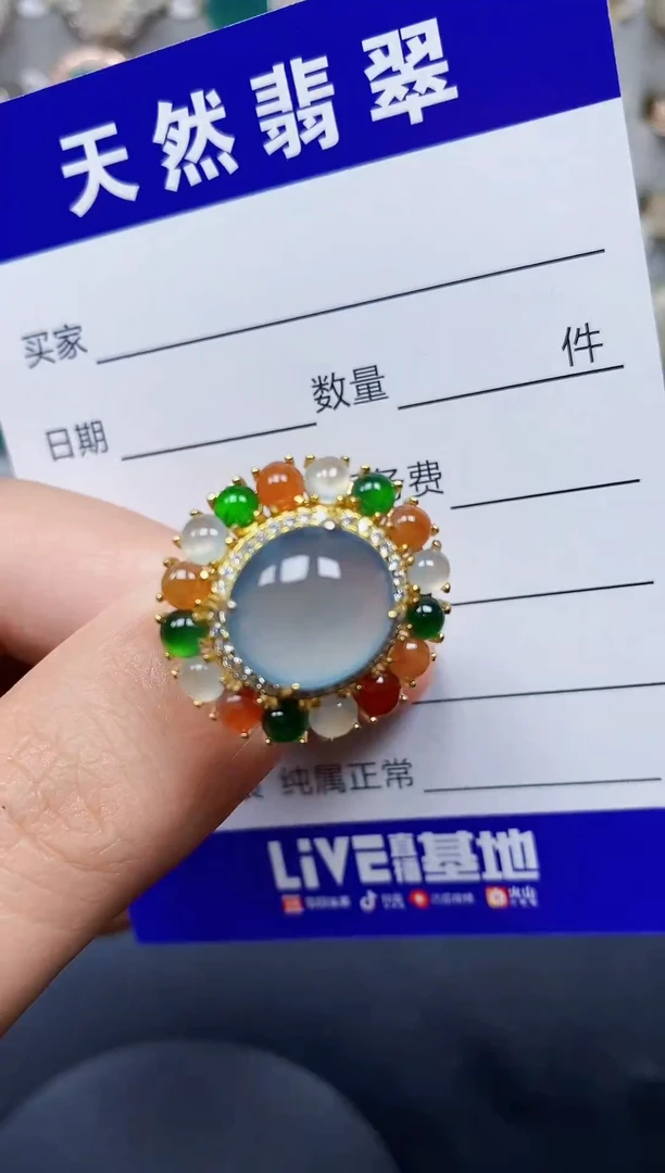 银S925镶嵌翡翠耳饰127