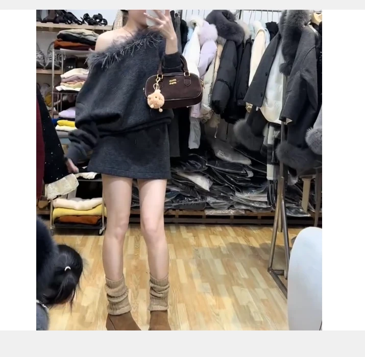 2024冬季新款时尚女装网红潮流气质靓丽漂亮上衣套装女漂亮