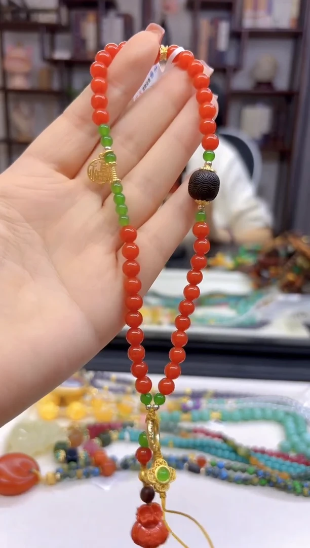 【闪购商品】南红玛瑙手机链未镶嵌T62