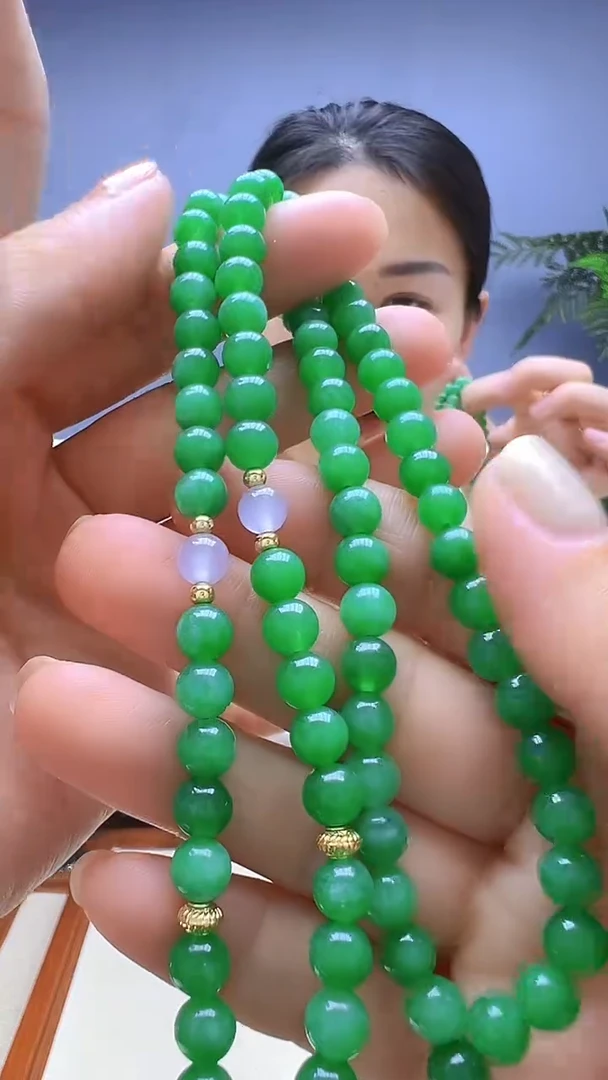 翡翠14K金镶嵌颈饰颈饰