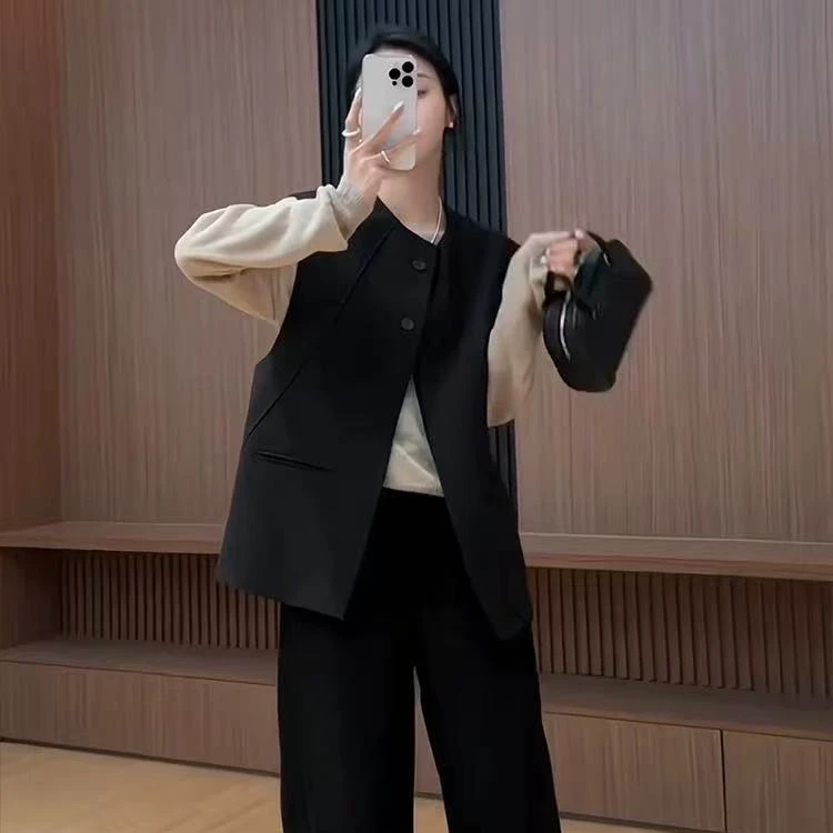 范范家  韩版时尚气质显瘦有型百搭西服马甲2026