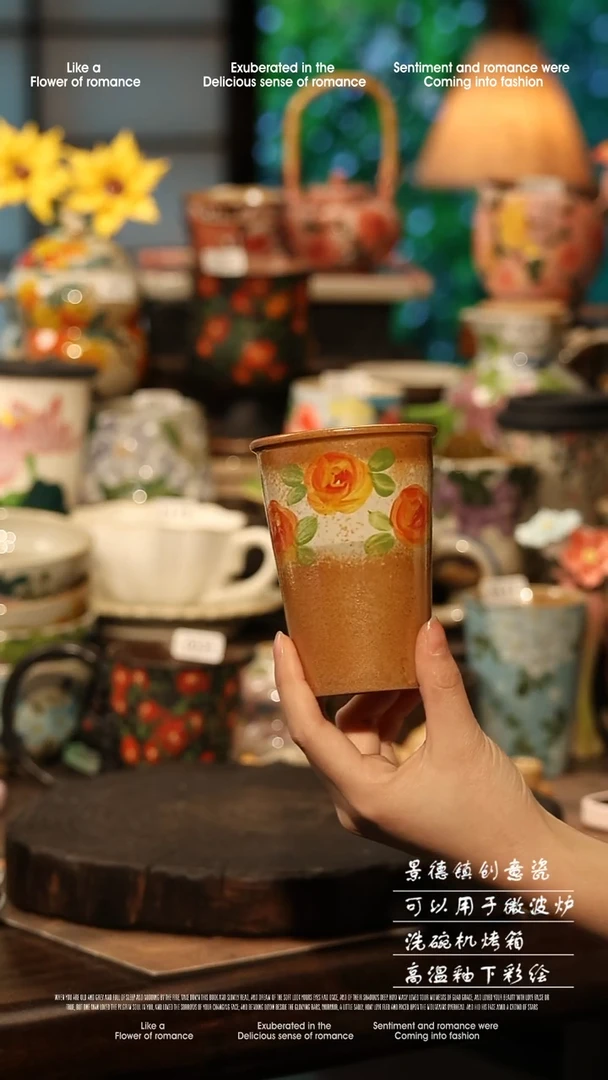 陶瓷景德镇高温釉下彩手工手绘款式