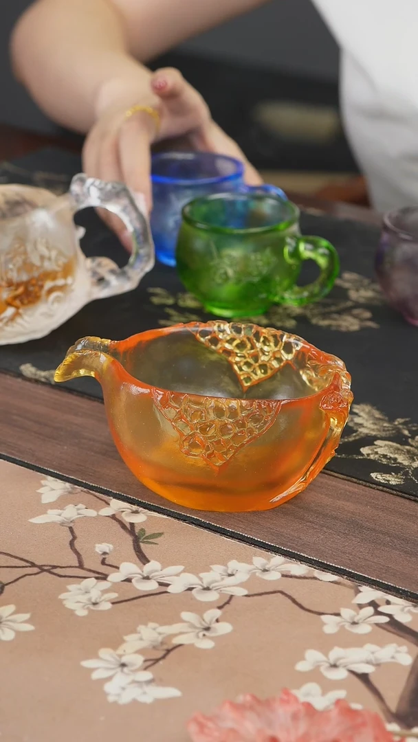 手工艺品琉璃黄色石榴公道