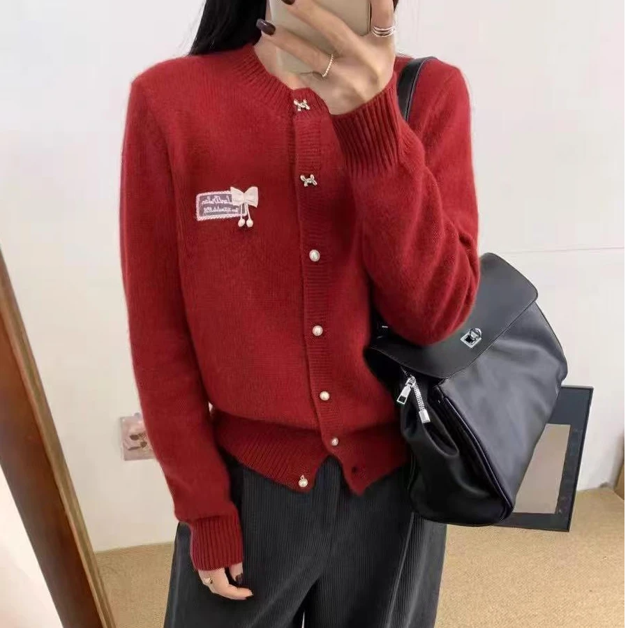 2025柚米春款羊毛开衫百搭时尚针织