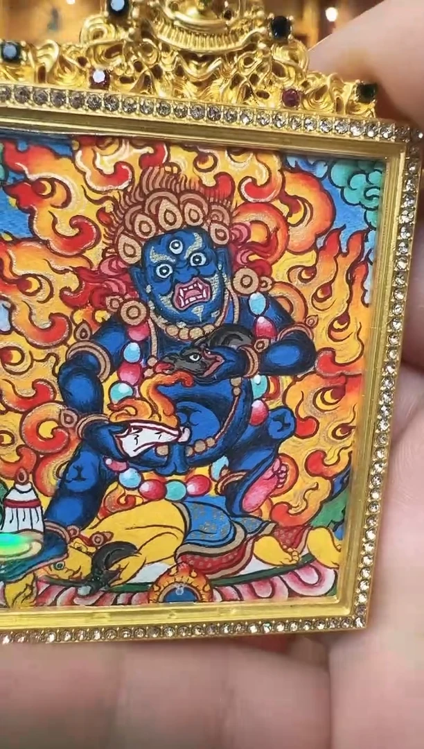吊坠黑财神--热贡纯手绘