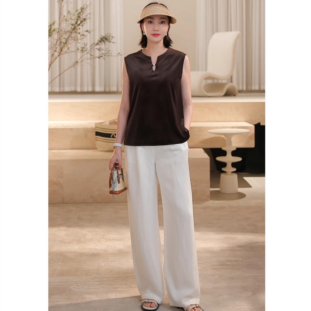 16647 BX 醋酸丝绒法式V领背心