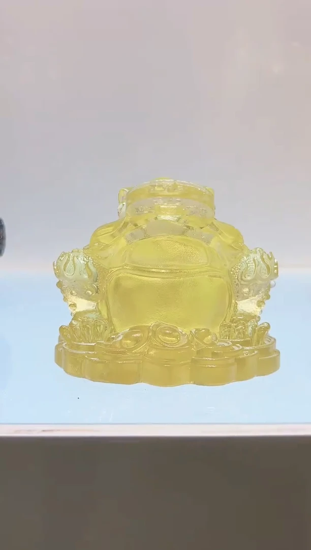 手工艺品琉璃唐****服古法琉璃两个金蟾