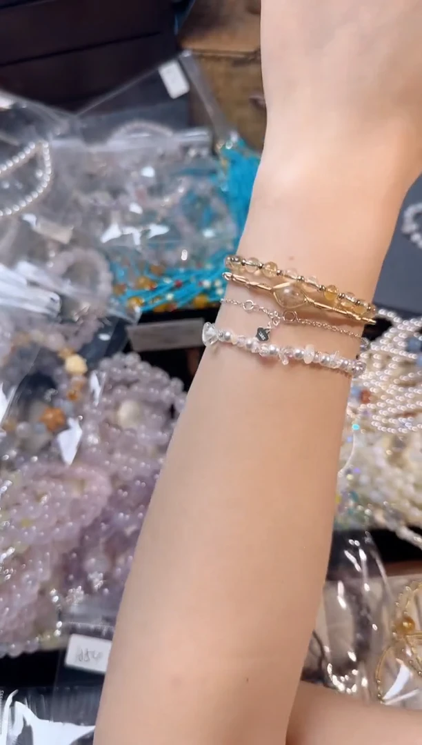 水晶手链未镶嵌45黄塔手镯