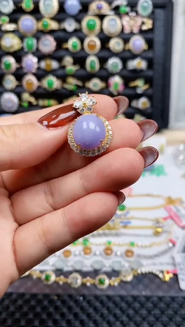 银S925镶嵌戒指翡翠490