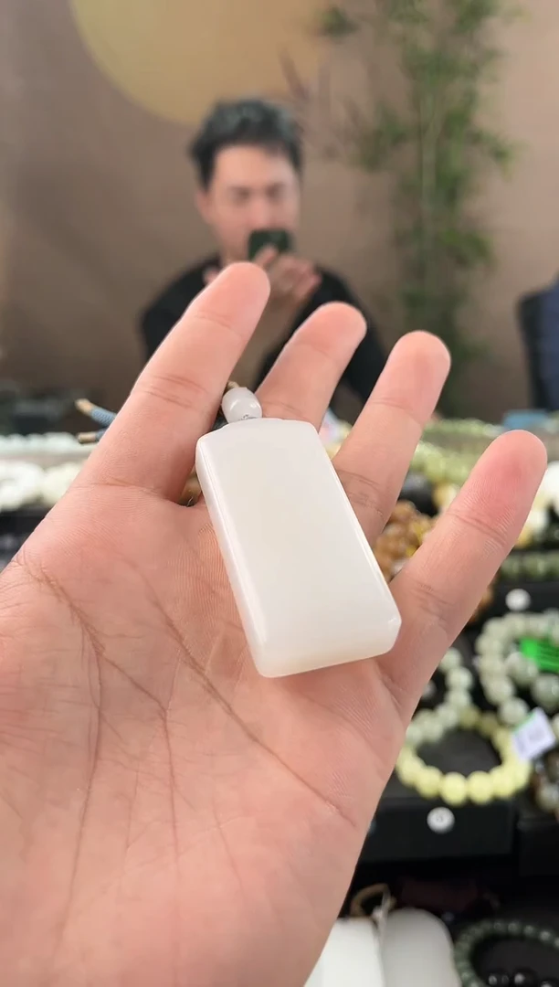 【闪购商品】和田玉无事牌未镶嵌且末天泰白玉无事牌微色差