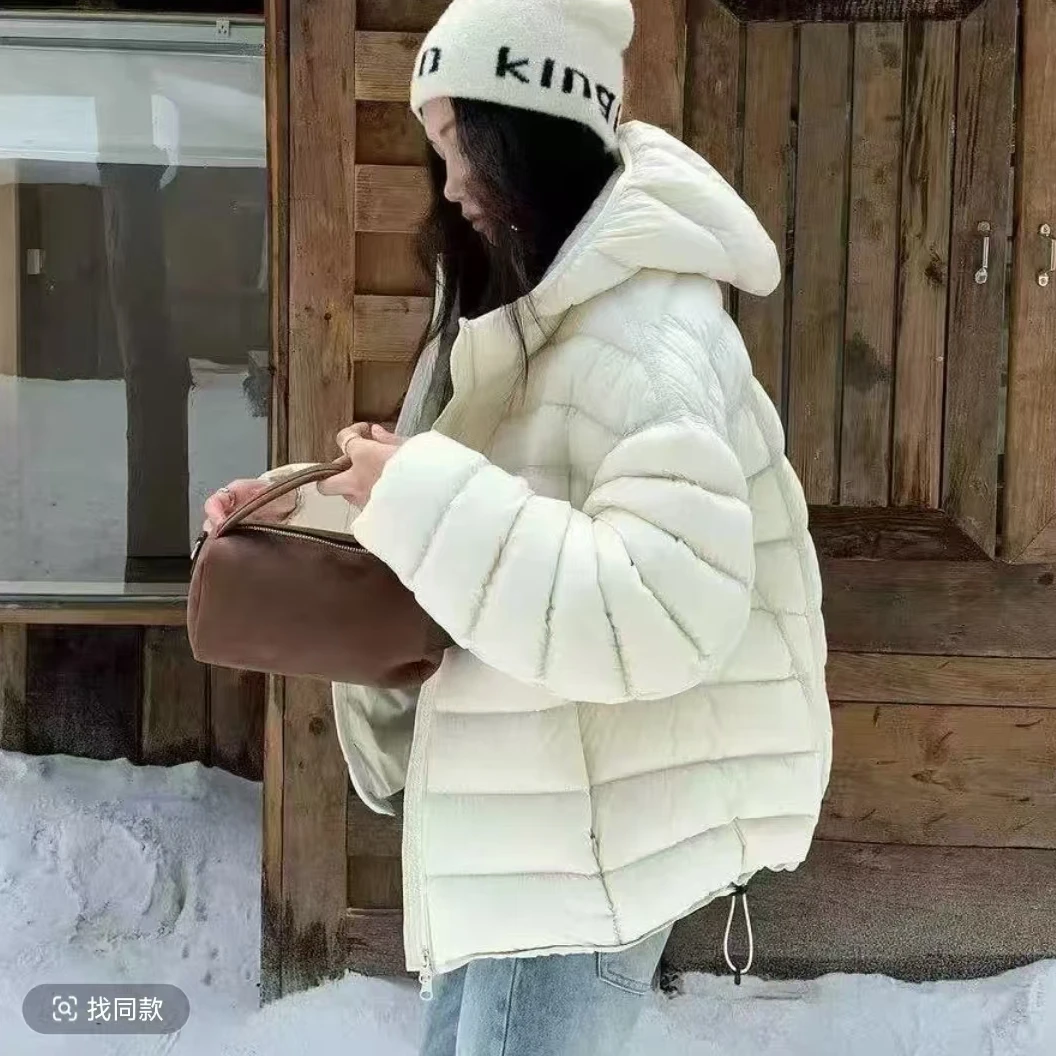 韩系时尚90绒羽绒服女2025冬季新款休闲上衣短款显瘦白鸭绒外套