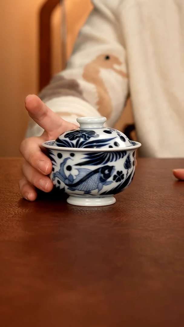 景德镇瓷器，青花瓷手绘茶具~