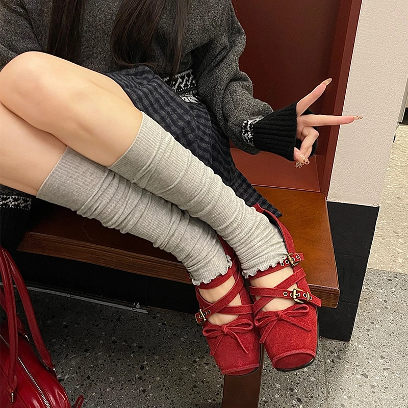 戈森定制蝴蝶结方头单鞋女浅口2025新款真皮软底法式复古玛丽珍鞋