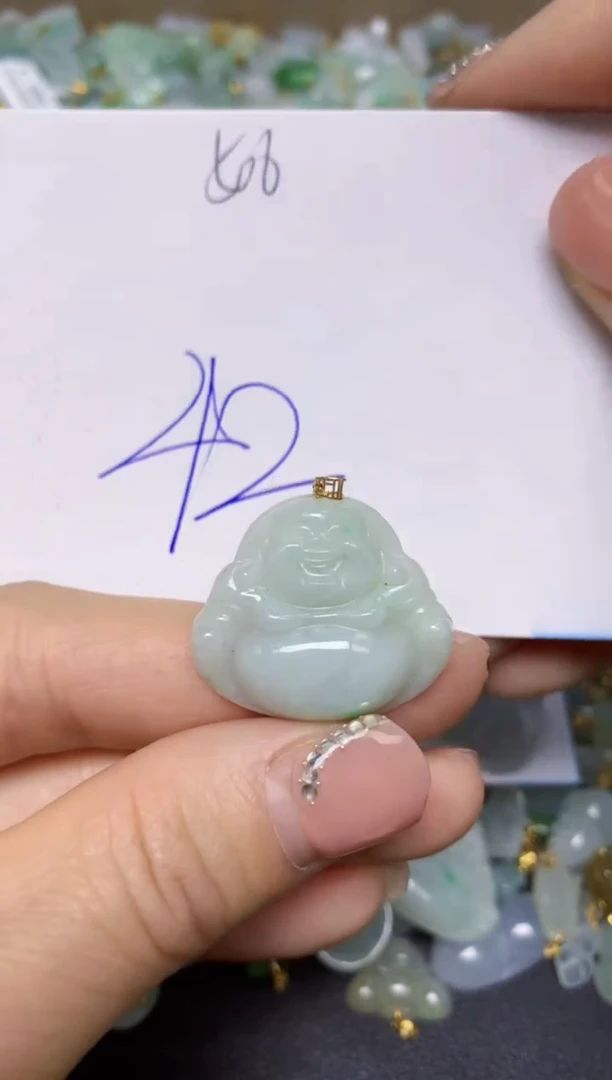 【闪购商品】翡翠挂件18K金镶嵌 天然翡翠A货