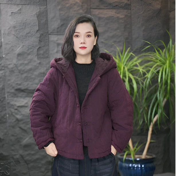 【亚麻棉袄】FF女款宽松加厚棉衣时尚短款休闲棉服保暖连帽耐磨