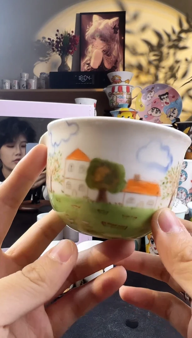 【闪购商品】摆件手工手绘陶瓷小杯杯