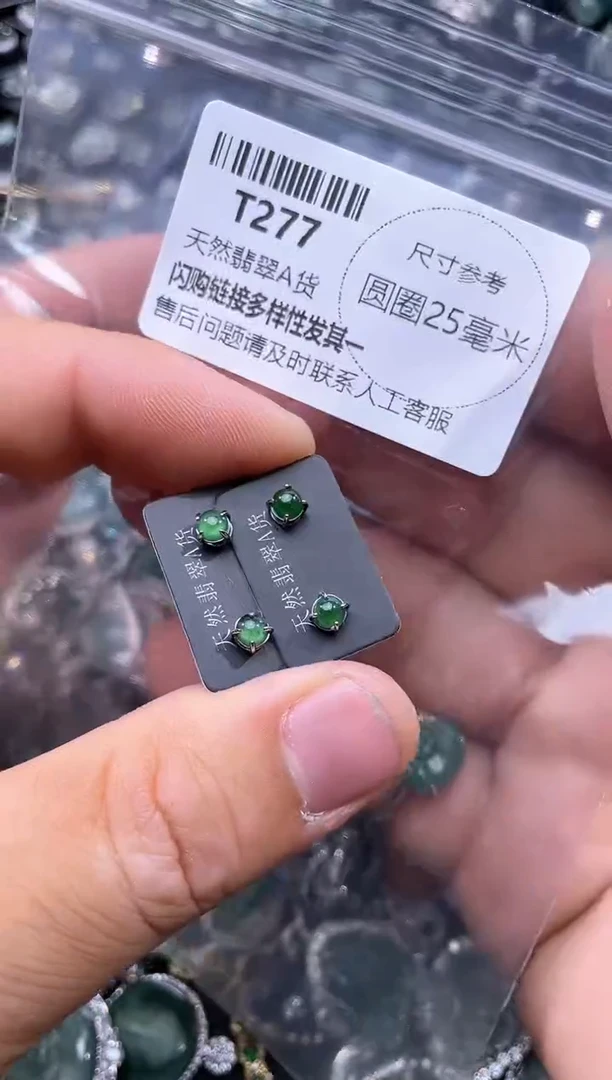 【闪购商品】翡翠颈饰未镶嵌T277耳钉 多样性发其一