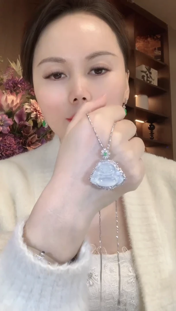 吊坠(不含链)18K金镶嵌翡翠A108