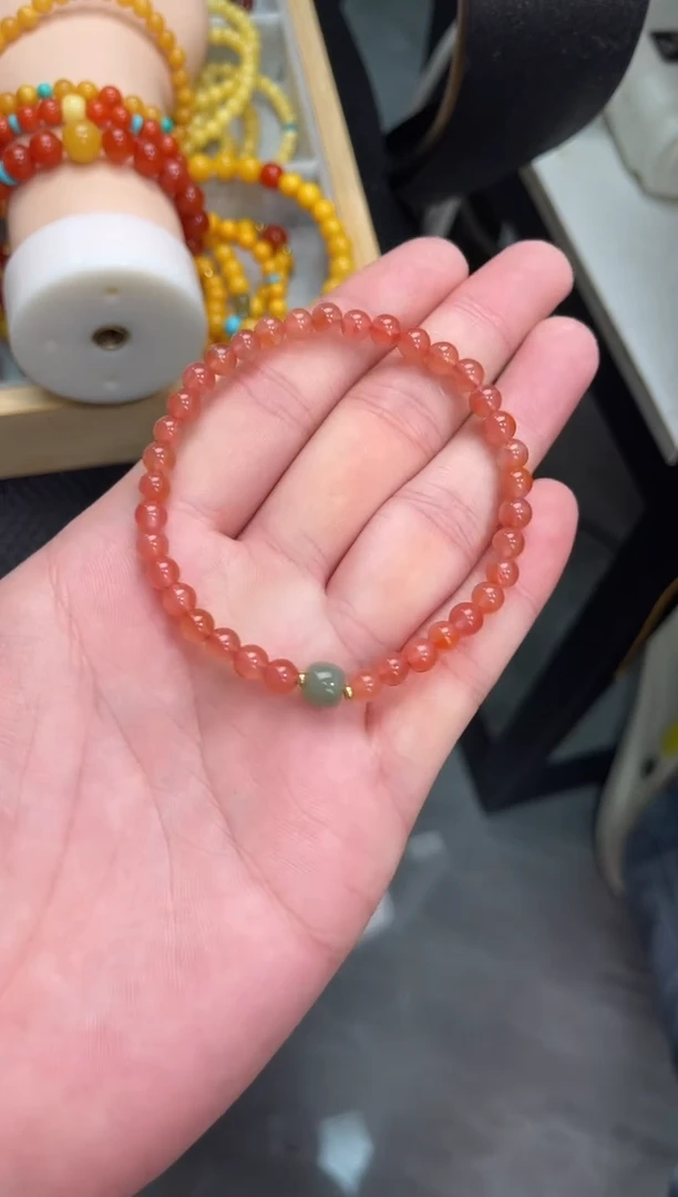 手串未镶嵌南红玛瑙冰飘南红单圈和田QF-A365