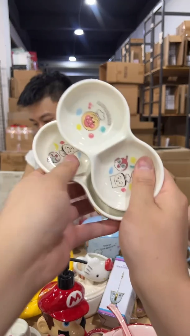 瓷片面包超人花生蘸料碟2件套