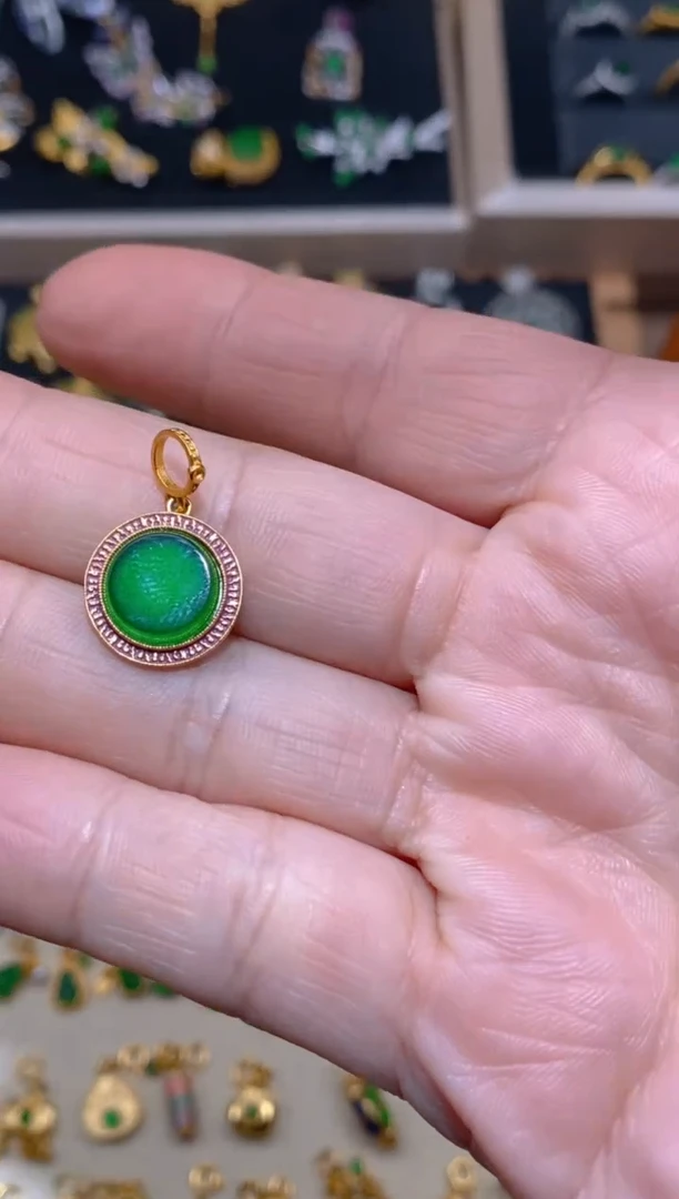 【闪购商品】翡翠吊坠(不含链)银S925镶嵌无事牌