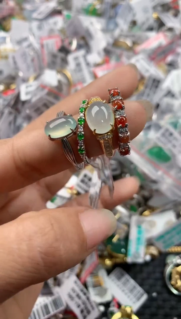 银S925镶嵌戒指翡翠777----10